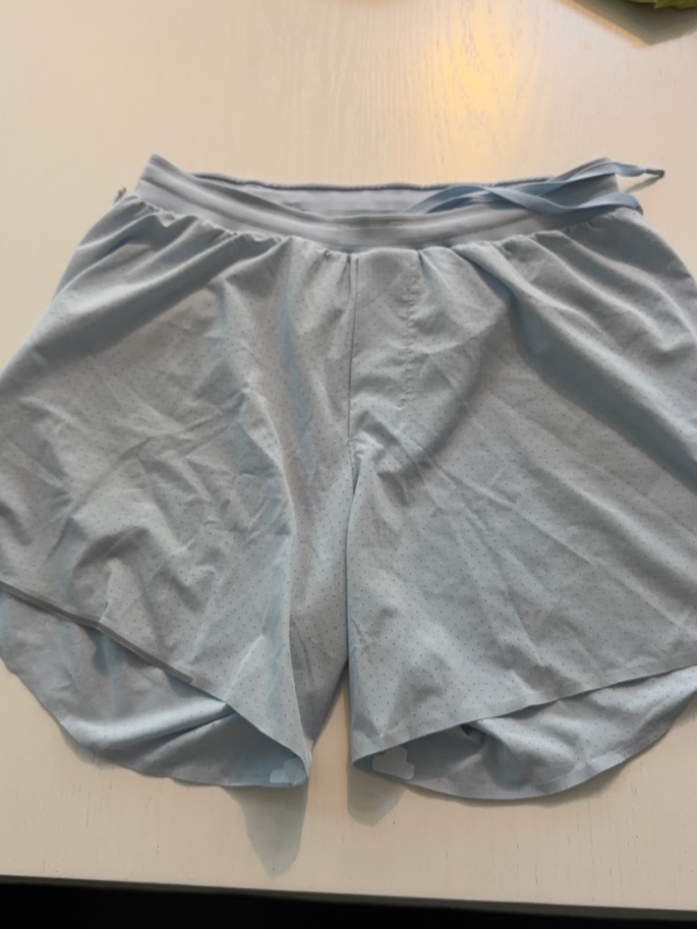 Light Blue lululemon fast and free 6 inch shorts